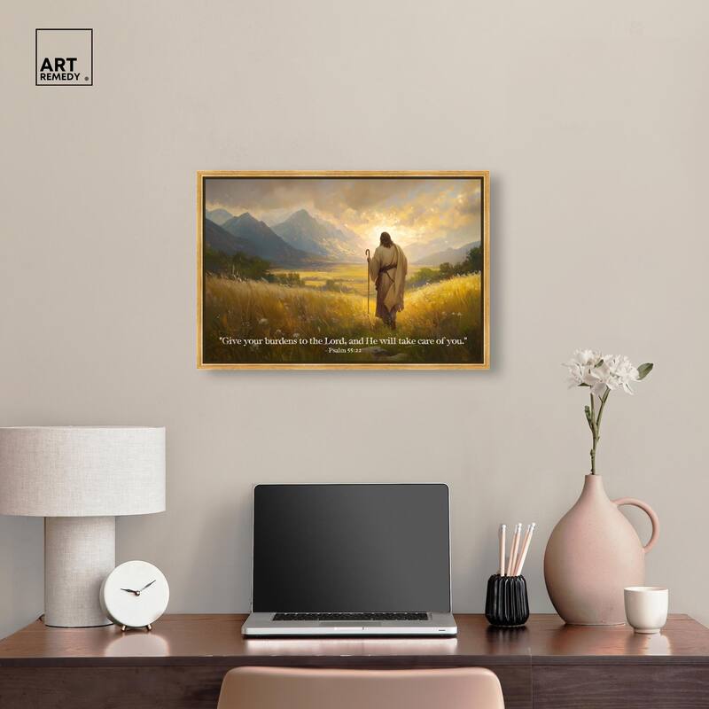 Give Your Burdens Canvas by Art Remedy