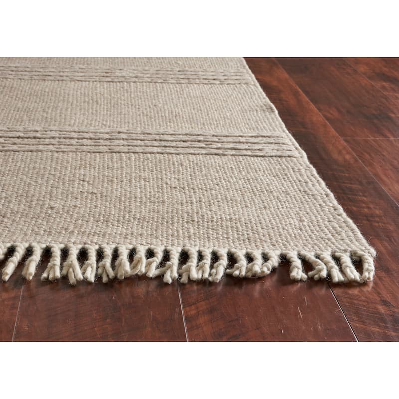 Domani Oahu Natural Bohemian Wool Hand-Woven Area Rug
