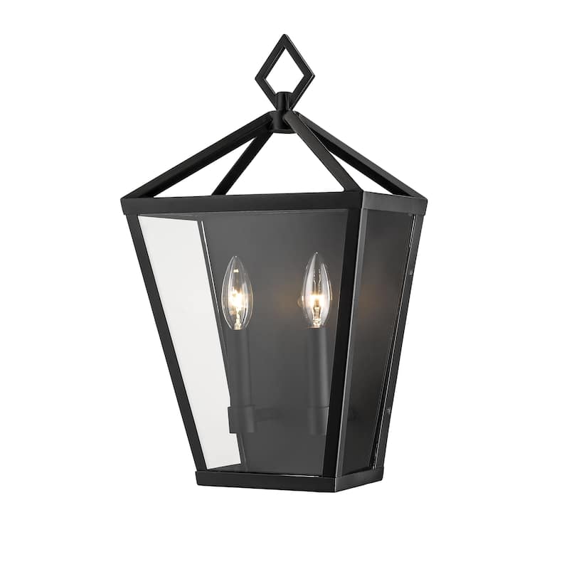Arnold 2 Light Outdoor Wall Sconce - 17 Inch - Powder Coat Black