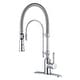 preview thumbnail 3 of 87, WOWOW Single Handle Gooseneck Pull Down Sprayer Kitchen Faucet Without Soap Dispenser - Chrome/Clear