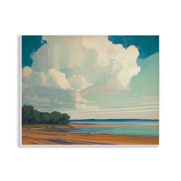 Stupell Clouds over Extensive Beach Wall Plaque Art Design By Elara ...
