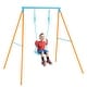 preview thumbnail 2 of 16, Gymax Toddler Swing Heavy Duty Metal Swing Set w/ A Frame Adjustable Orange