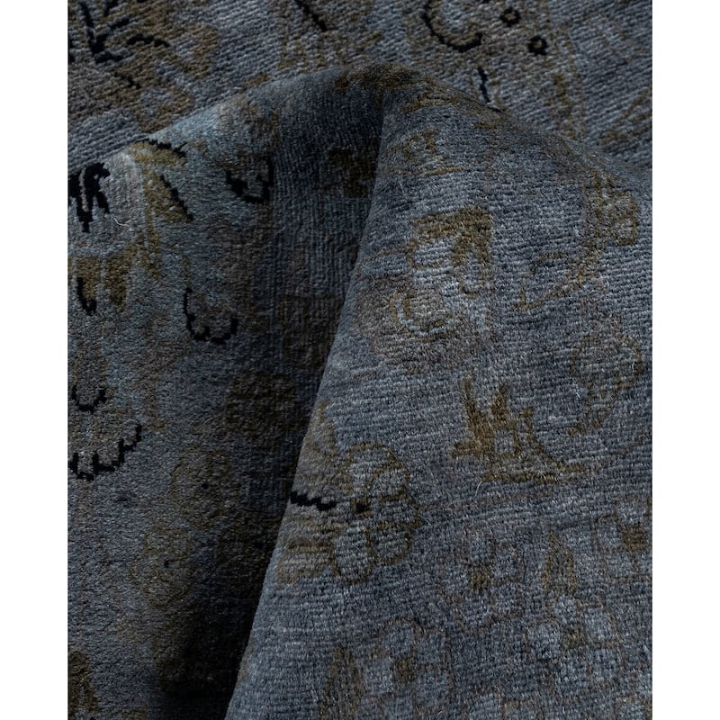 Overdyed One-of-a-Kind Hand-Knotted Area Rug - Gray - 4' 1" x 6' 2"