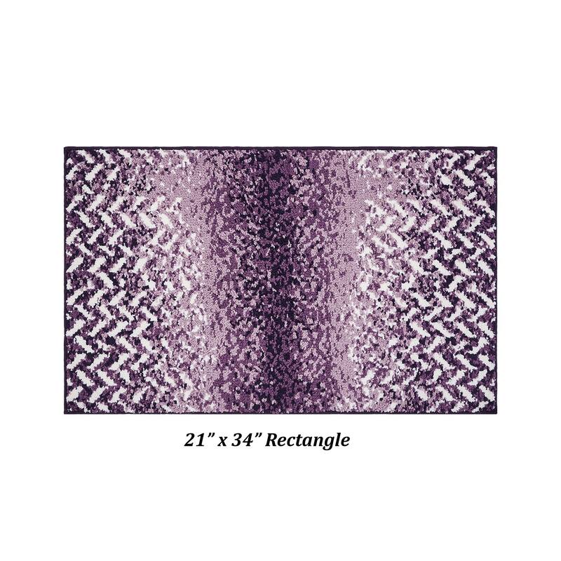 Better Trends 100% Micro Polyester Knitted Bathroom Rugs - Casablanca Collection with Chevron Pattern, Machine Washable Bath Mat