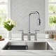 preview thumbnail 10 of 38, WOWOW Double Handle Bridge Kitchen Faucet with Advanced Spray