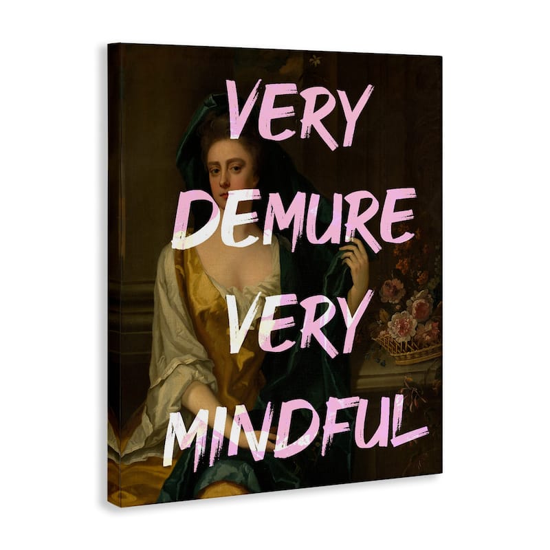 Stupell Very Demure & Mindful Classic Canvas Wall Art Design By Lil' Rue