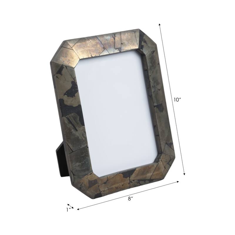 Decorative Antiqued Metal Photo Frame - Brown