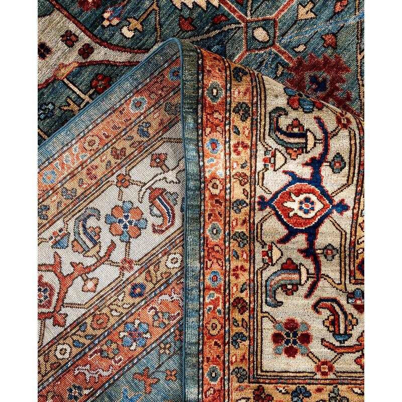 Serapi One-of-a-Kind Hand-Knotted Area Rug - Green - 9' 2" x 12' 0"