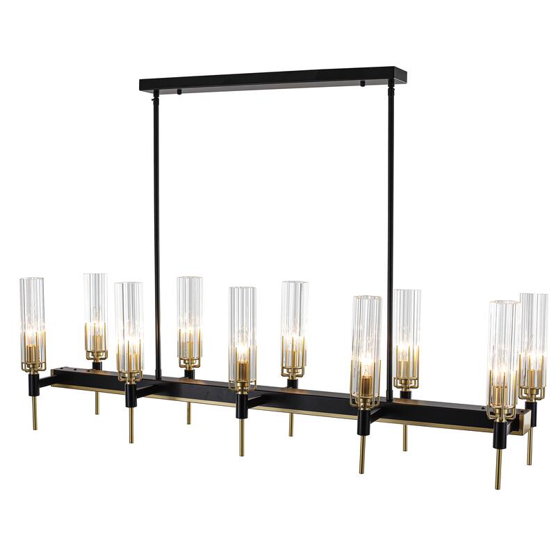 10 - Light Dimmable Modern Linear Kitchen Island Chandelier - 45.28in