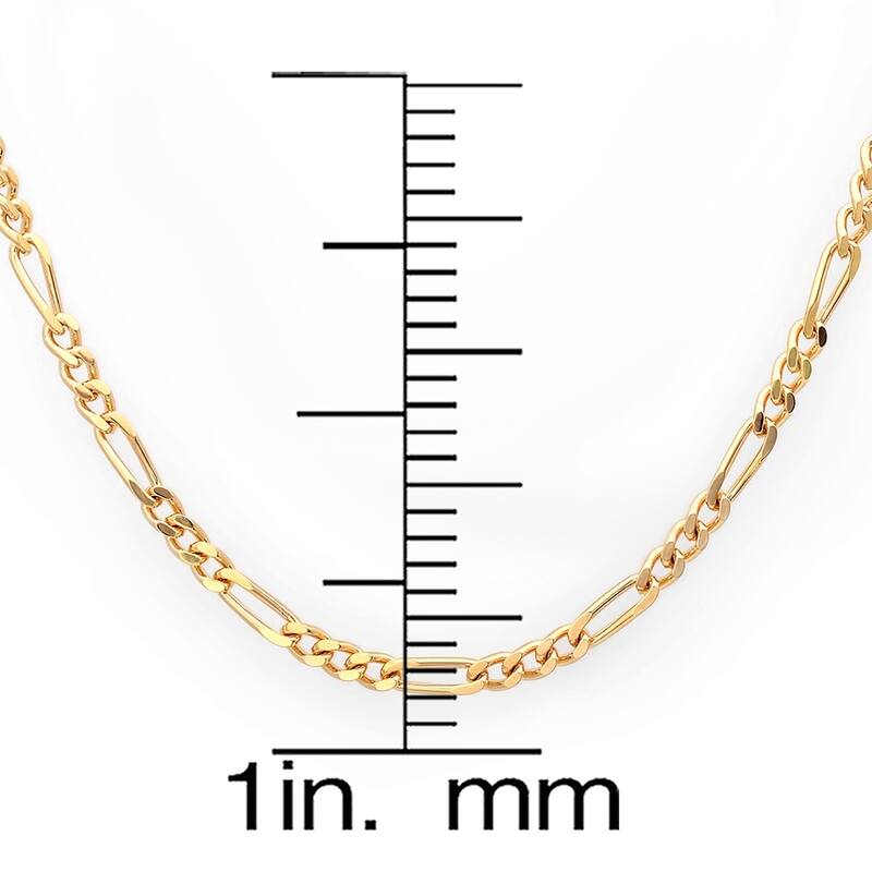 Roberto Martinez Gold Plated Silver 1.5 mm Figaro Chain (16"-24") - Yellow