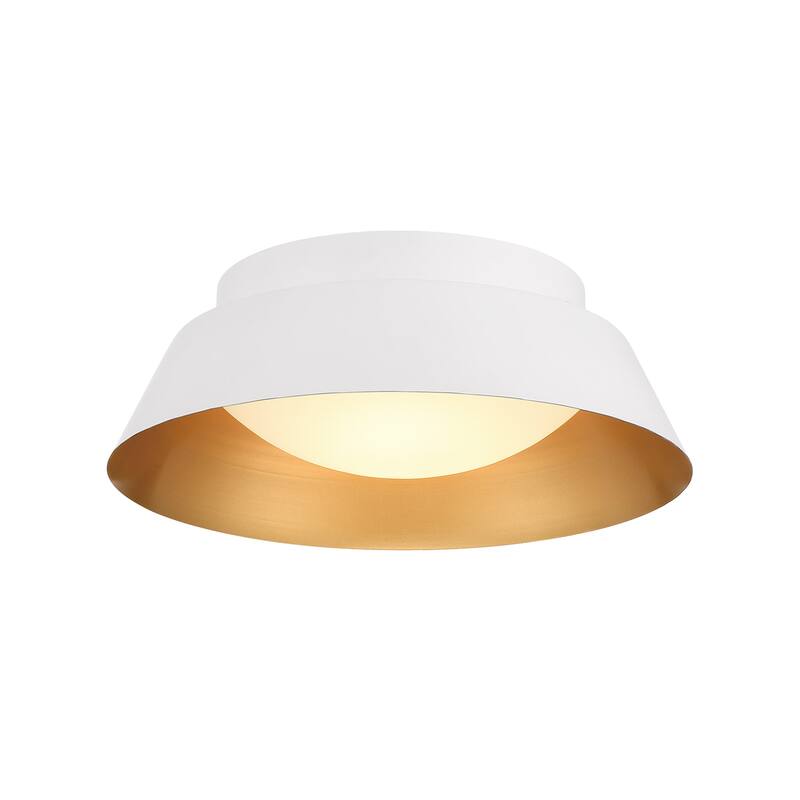 Bellevue CLCF55220 Donoven 2 Light 15" Wide Flush Mount Ceiling - White / Gold