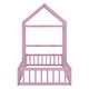 preview thumbnail 37 of 94, Wooden Floor Bed with Fence Railings and Detachable Headboard, Kids Dress Up Rack, Kids Montessori Style Playhouse Frame