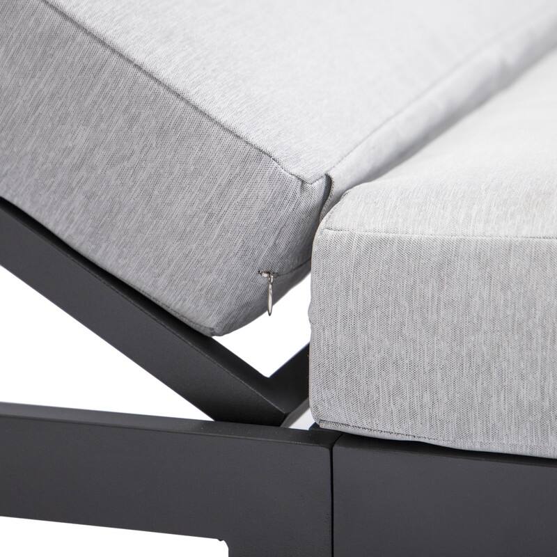 Chelsea Heavy-Duty Aluminum Outdoor Chaise Lounge with Machine-Washable Fade-Resistant Cushions, Lay-Flat Design