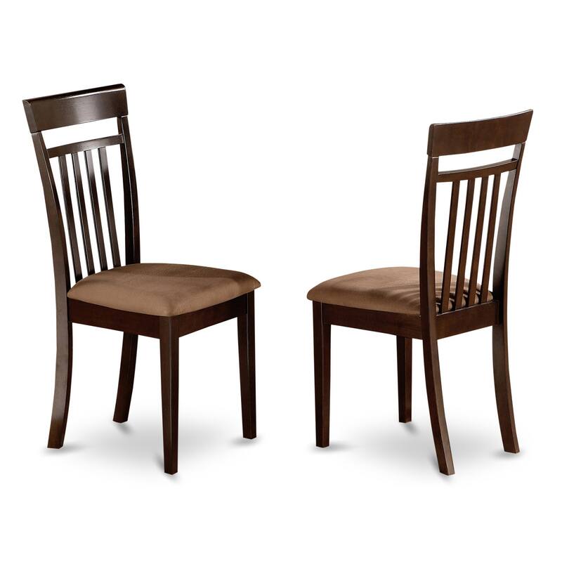 HomeStock 7-Piece Cappuccino Finish Solid Wood Top Dining Table with 6 Chairs with Lattice Back