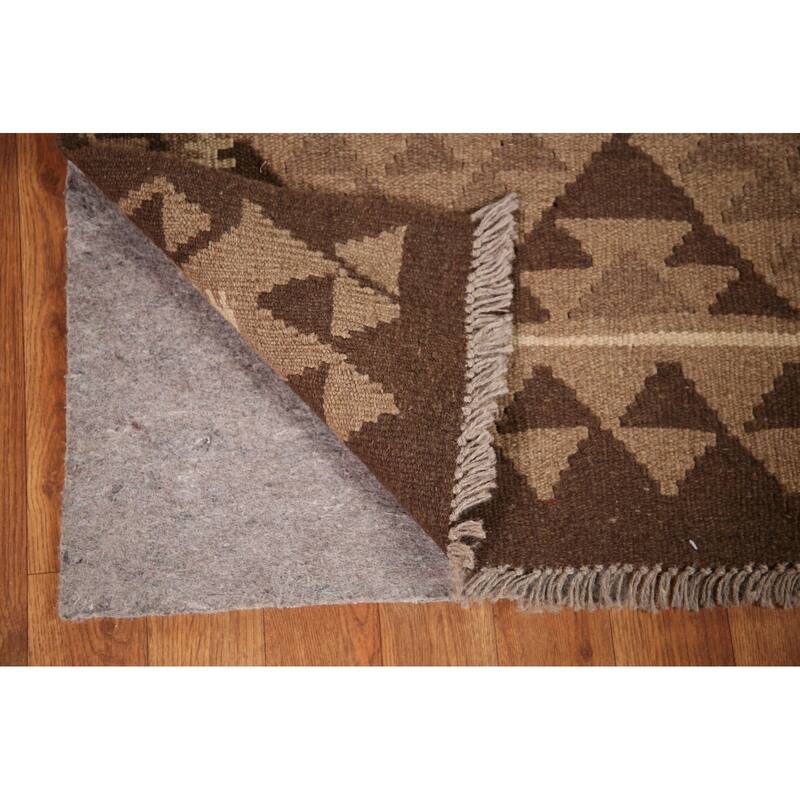 Geometric Kilim Oriental Area Rug Flat-weave Wool Foyer Carpet - 3'3" x 4'8"