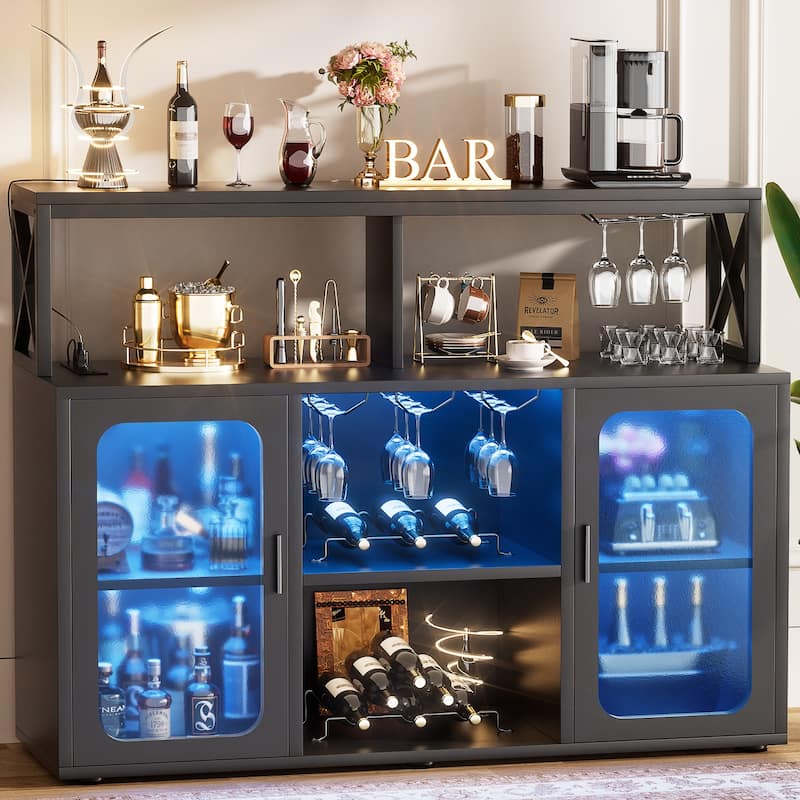 Sideboard Buffet Modern Black Storage Bar Cabinet