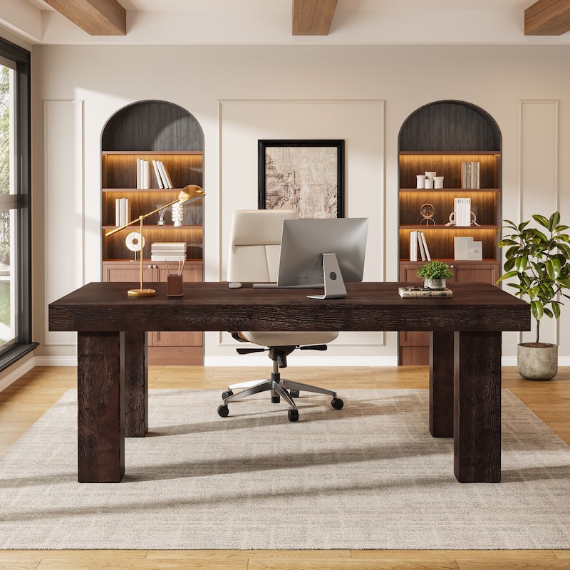 63 Inch Solid Wood Executive Desk for Home Ofiice