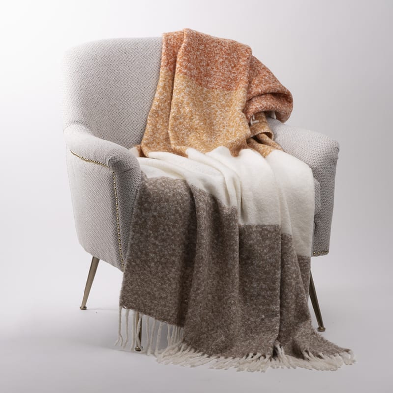 Glitzhome 50x60 Curated Nomad Division Striped Woven Jacquard Throw Blankets