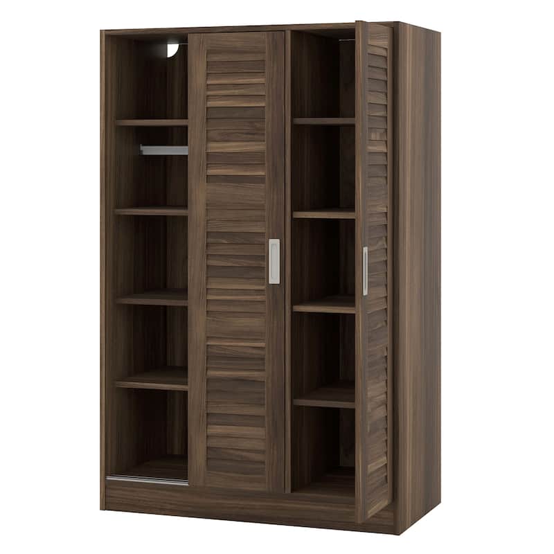 3-Door Shutter Wardrobe with shelves - N/A