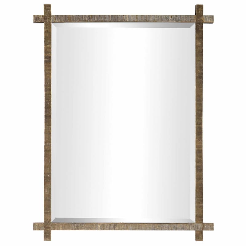 Uttermost Abanu 40" x 30" Rustic Industrial Oversized Vanity Bathroom - Antique Gold