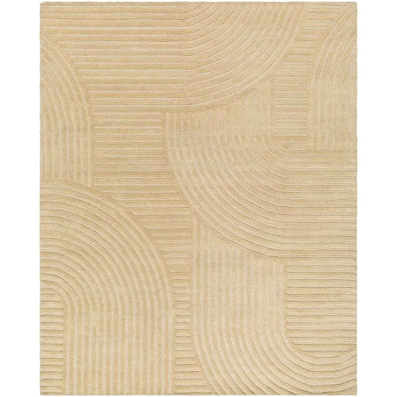 Dabala Handmade Modern Wool Rug - Tan - 2' x 3'