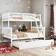 preview thumbnail 13 of 34, Detachable Rubber Wood Twin Over Full Bunk Bed with Trundle,Kids Bed Design White
