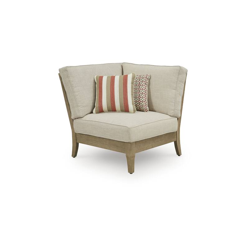 Signature Design by Ashley Clare View Light Brown/Beige 3-Piece Outdoor Sectional - 89"W x 89"D x 36"H