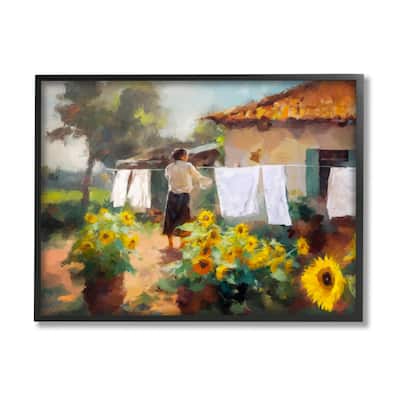 Stupell Laundry in Countryside Framed Giclee Art Design by Ziwei Li