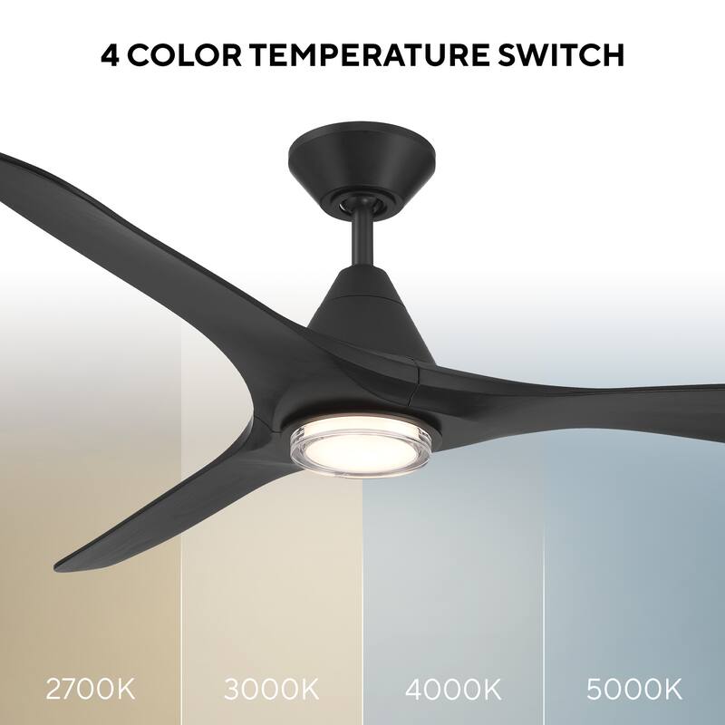 Carve Indoor or Outdoor 3-Blade 60in Smart Ceiling Fan