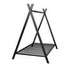 preview thumbnail 4 of 9, Black Twin Size Metal House Tent Floor Play Bed with Slat for Kids, Girls and Boys