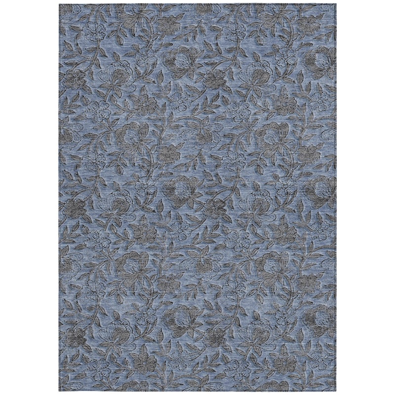 HomeRoots Floral Transitional Rectangle Outdoor Rug