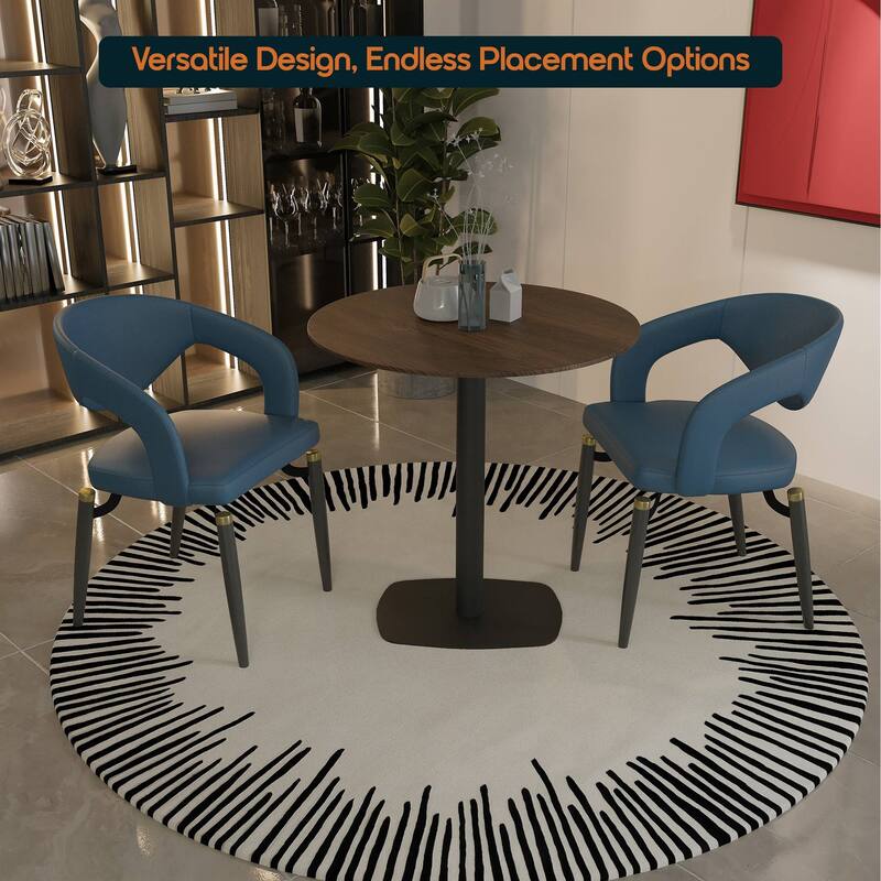 Vail Square Dining Table with 36 in. MDF Tabletop in Black Stainless Steel Square Base Accent Kitchen Table