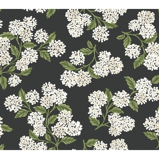 Hydrangea Black and White Peel and Stick Wallpaper