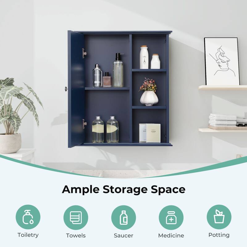 23.6" White Bathroom Wall Cabinet
