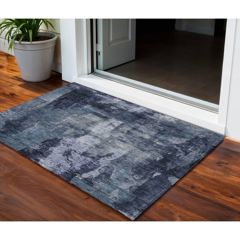HomeRoots Abstract Transitional Rectangle Outdoor Rug - 3' x 5'