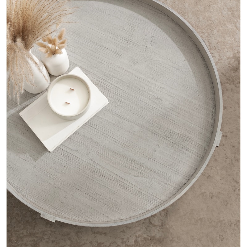 Kate and Laurel Bellport Round Wood Coffee Table