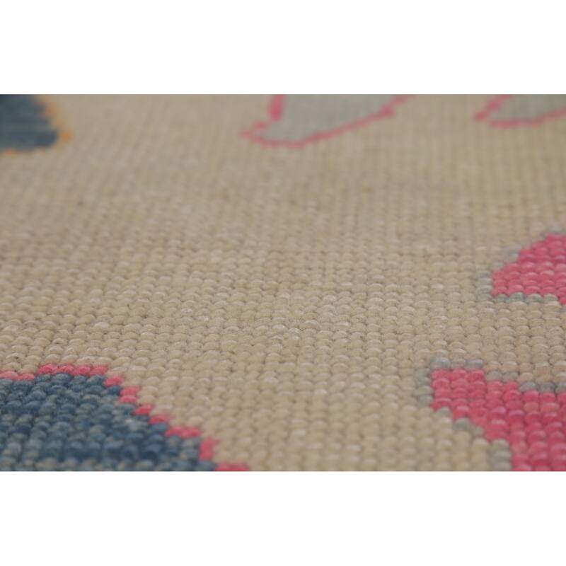 Hand Knotted Oriental 100% Wool Carpet Transitional All-Over Beige & Ivories Oushak Area Rug - 12' 3'' X 9' 3''