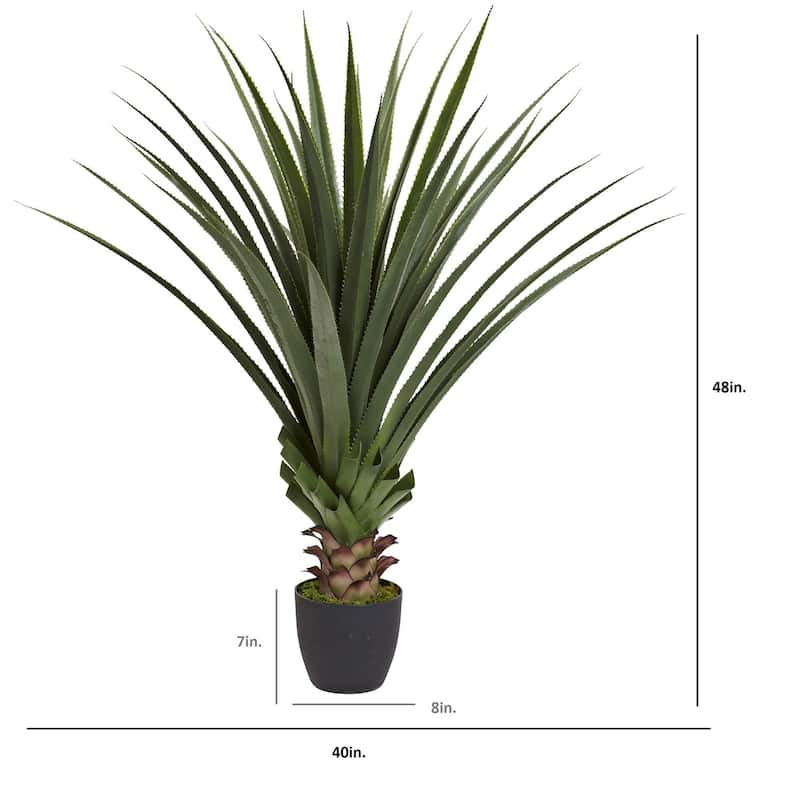 Decorative Spiked Plant - 4 Ft Southwest Style Indoor Accent - Home Office Decor Gift - 4ft.