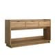 preview thumbnail 31 of 41, Prepac Simply Modern 60.25" W Entryway Table, Narrow Console Table with 3 Drawers, Media Console Table with Storage Natural Oak