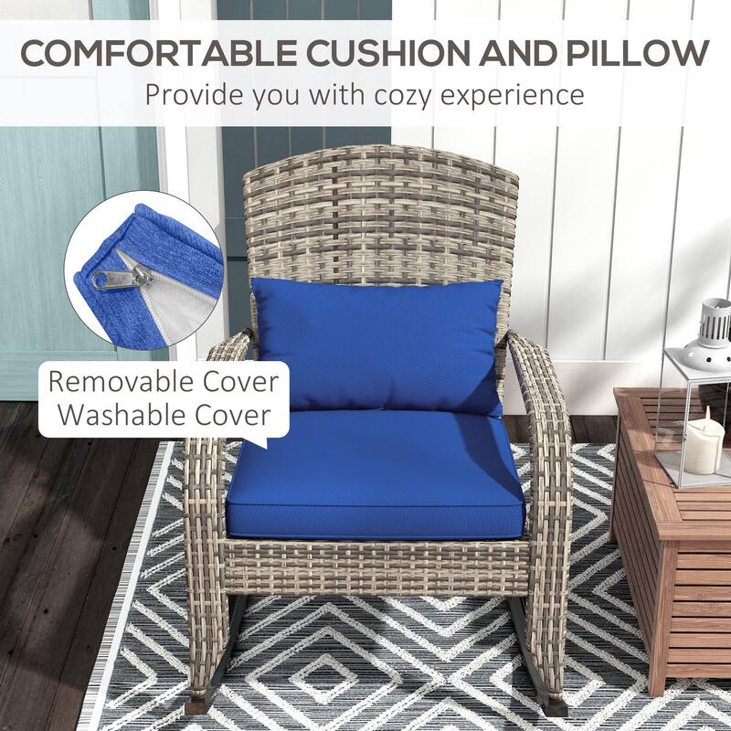 Outdoor Wicker Adirondack Rocking Chair