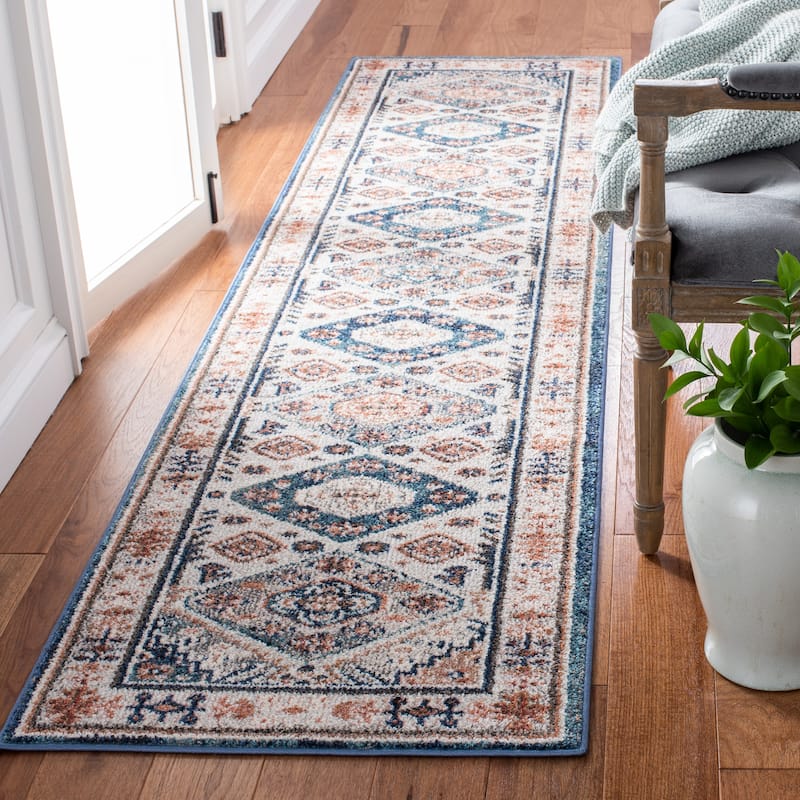 SAFAVIEH Crystal Franchette Oriental Rug - 2'2" x 9' Runner - Ivory/Blue - Runner