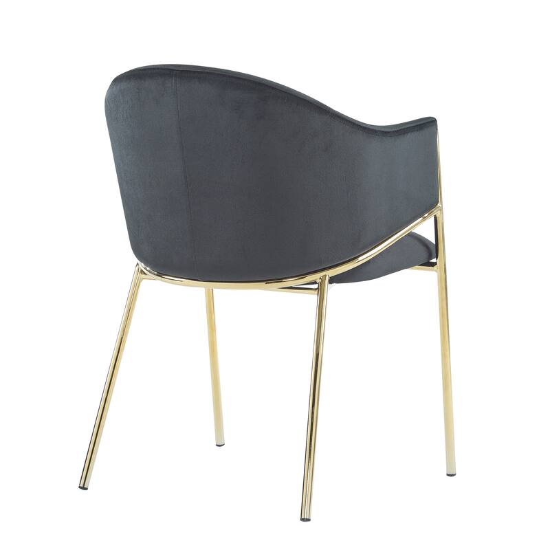 Roomfitters Modern Velvet Upholstered Dining Chair with Sleek Metal Frame, Stylish Accent Seating for Home