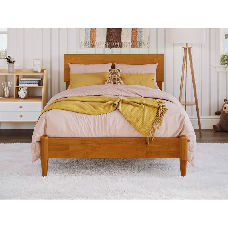 Aria Solid Wood Modern Low Profile Platform Bed