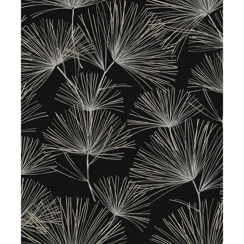 Seabrook Designs Delphine Non-Woven Unpasted Wallpaper - 20.9 in. W x 33 ft. L - Onyx