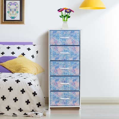 Dresser w/ 5 Drawers Furniture Tall Storage Organizer Unit for Bedroom