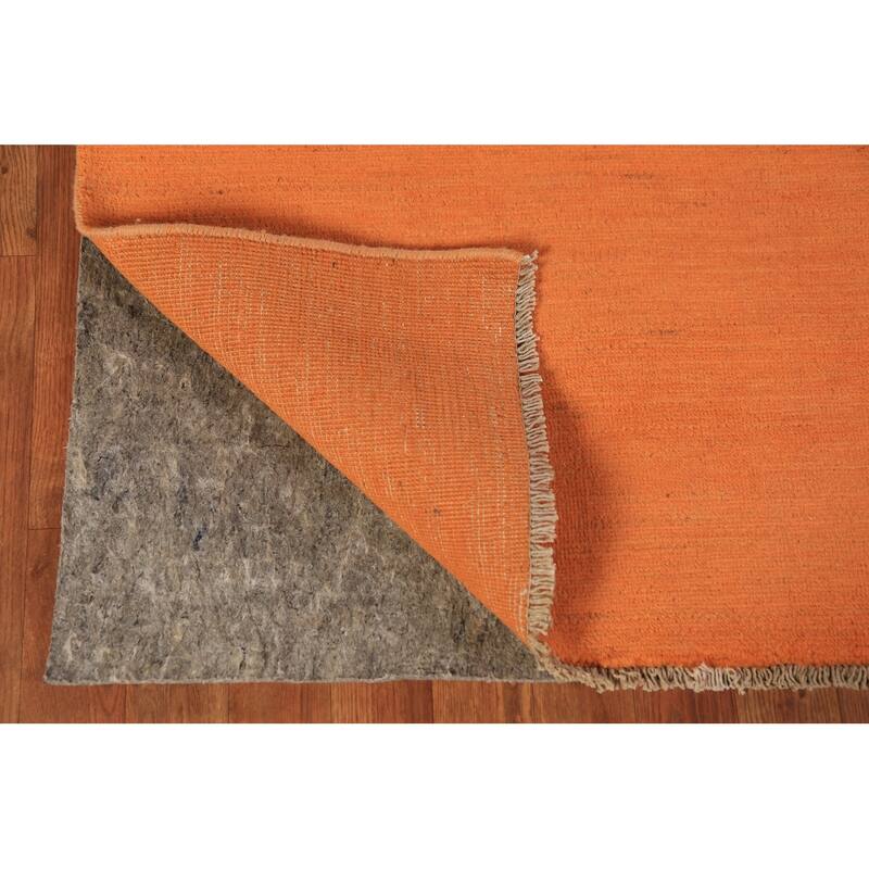 Orange Gabbeh Modern Area Rug Hand-Knotted Wool Carpet - 4'10" x 6'8"