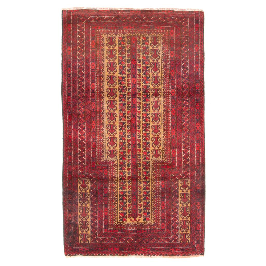 ECARPETGALLERY Hand-knotted Teimani Brown Wool Rug - 2'9 x 4'10