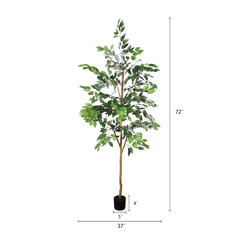 6FT Artificial Ficus Tree with Natural Trunk