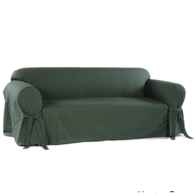 Classic Slipcovers Machine-Washable Cotton Duck Sofa Slipcover - Hunter Green