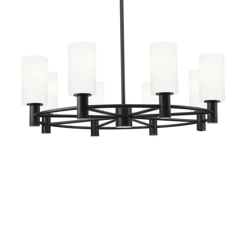 Innovations Lighting 434-8CR-11-32 Crown Point Chandelier Crown Point - Matte Black / White